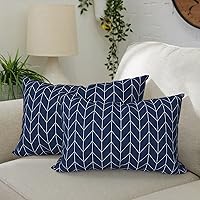 Vista 74 de Paquete de 2 almohadas lumbares impermeables para exteriores con rellenos, 12 x 20 pulgadas, almohada decorativa rectangular para patio, hogar