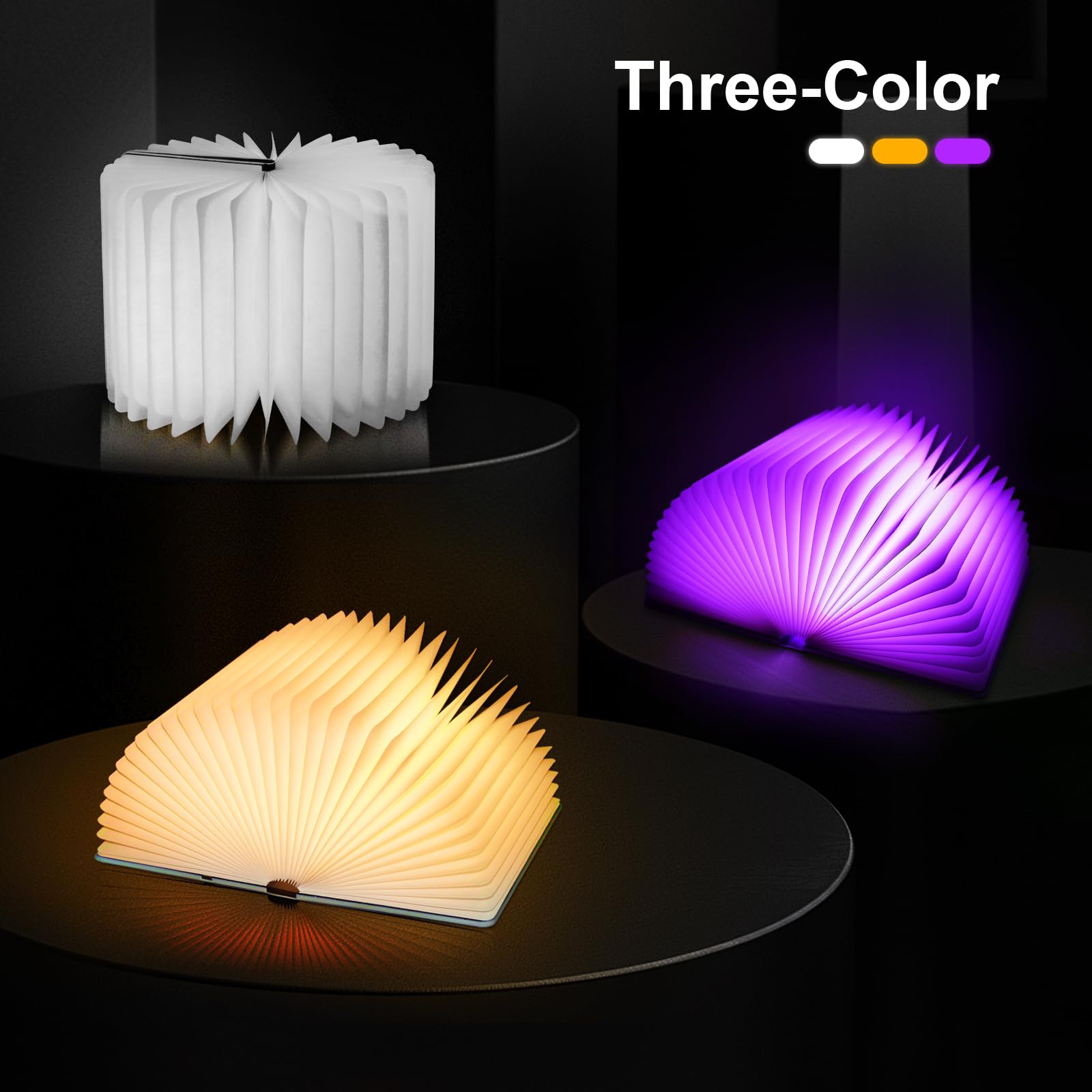 QXMGCBOK Luz LED en relieve para libros, regalos para amantes de los libros | Lámpara de libro, color bronce, luces de lectura para libros en la cama
