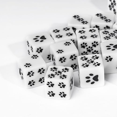 Miniatura 7 de HDdais Juego de dados D6 de 10 piezas de 0.63 pulgadas, dados estándar de 6 lados de pata de gato para juegos de mesa DND MTG PRG Wow