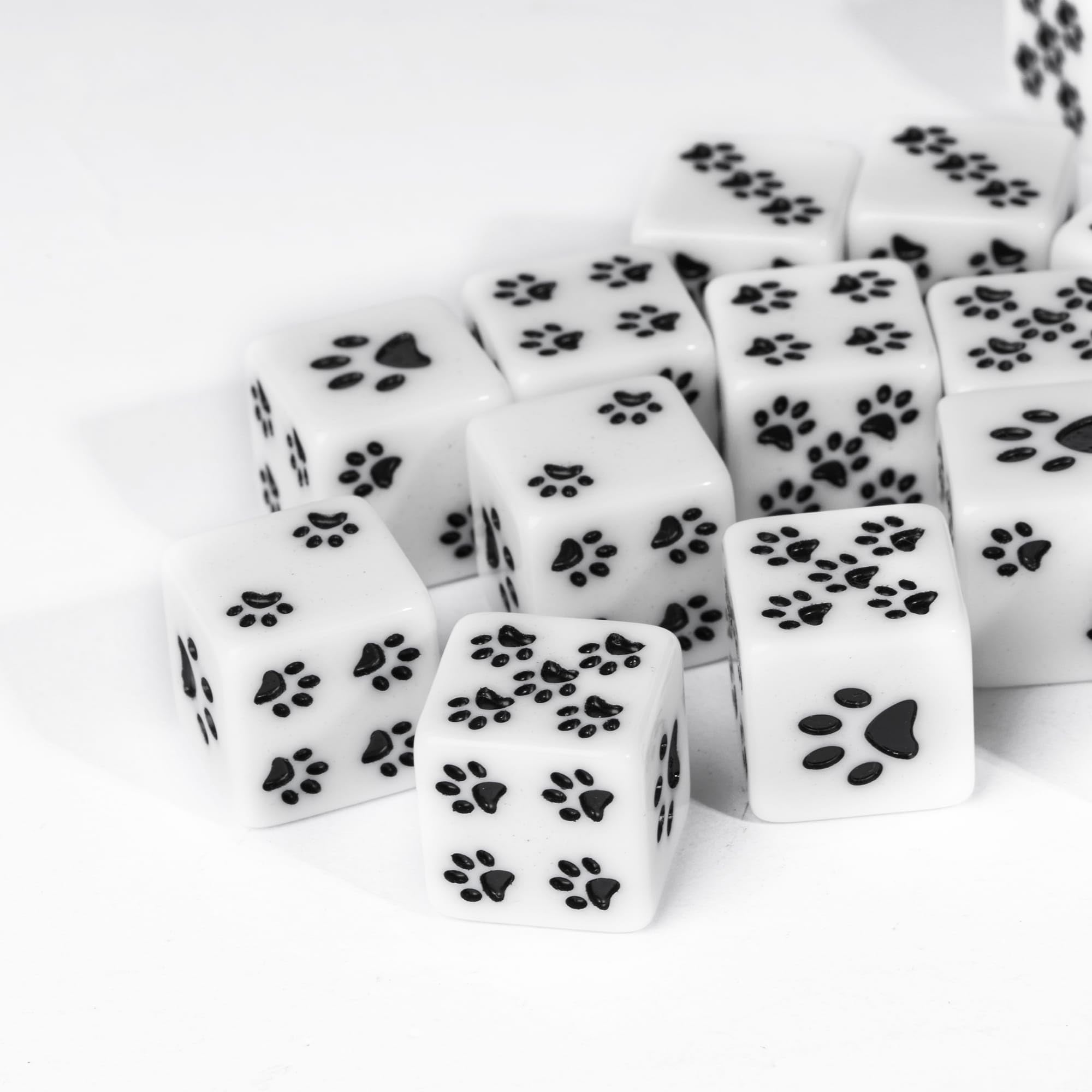 Juego de 10 dados D6 de 16 mm, juego de dados de seis caras, dados blancos de 6 caras para juegos de mesa Dungeons and Dragons RPG Wow