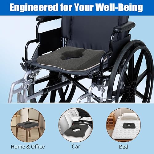 Miniatura 3 de Gel Wheelchair Cushions for BedSores Prevention,Bed Sore Pad Cushion for Butt - Pain Relief for Long Sitting & Relieve Sciatica, Back, Tailbone