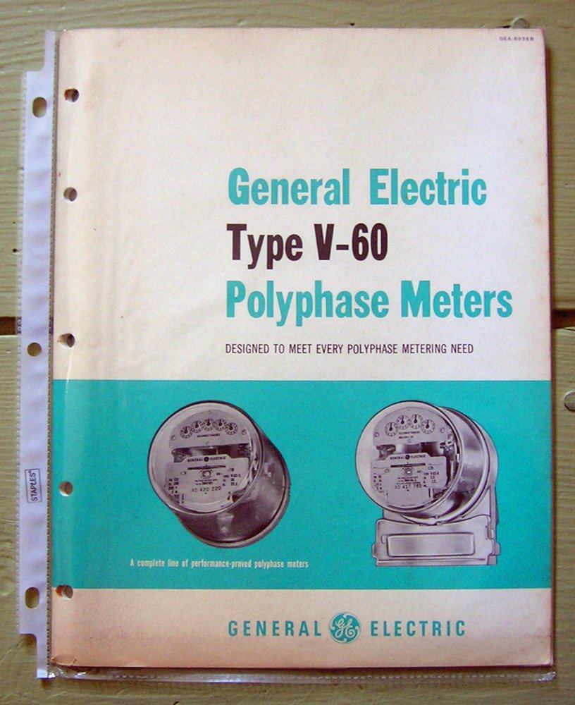 General Electric Type V60 Polyphase Meters. General Electric Meter