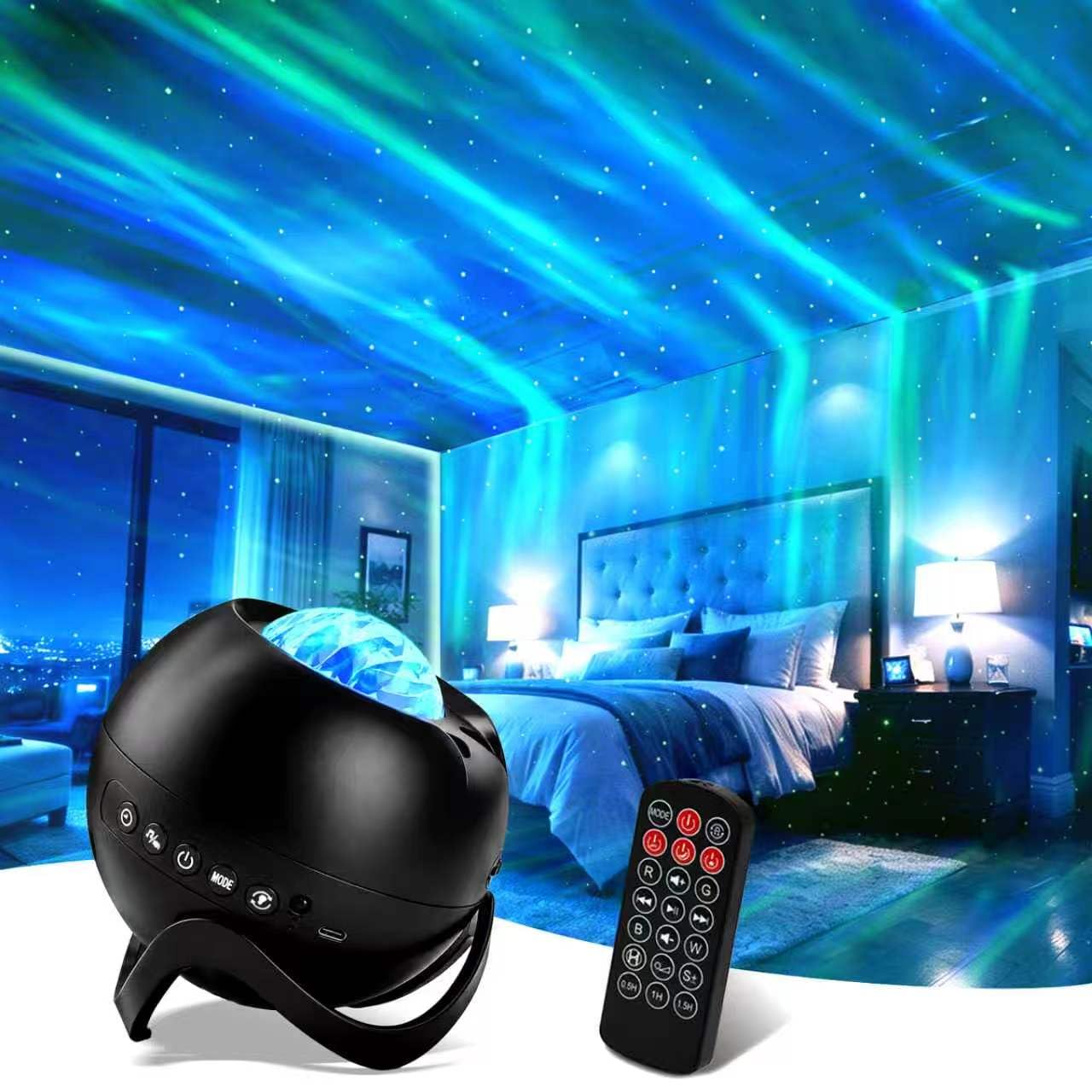 CAIYUE Bedroom Galaxy Projector, 3-in-1 LED Night Light