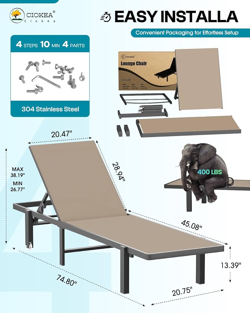 aluminum outdoor reclining chair