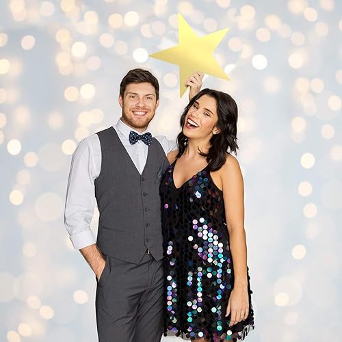 Miniatura 7 de Outus 120 piezas de estrellas doradas grandes de 11 pulgadas, decoración de estrellas doradas, estrellas de papel doble impresas para decoración de