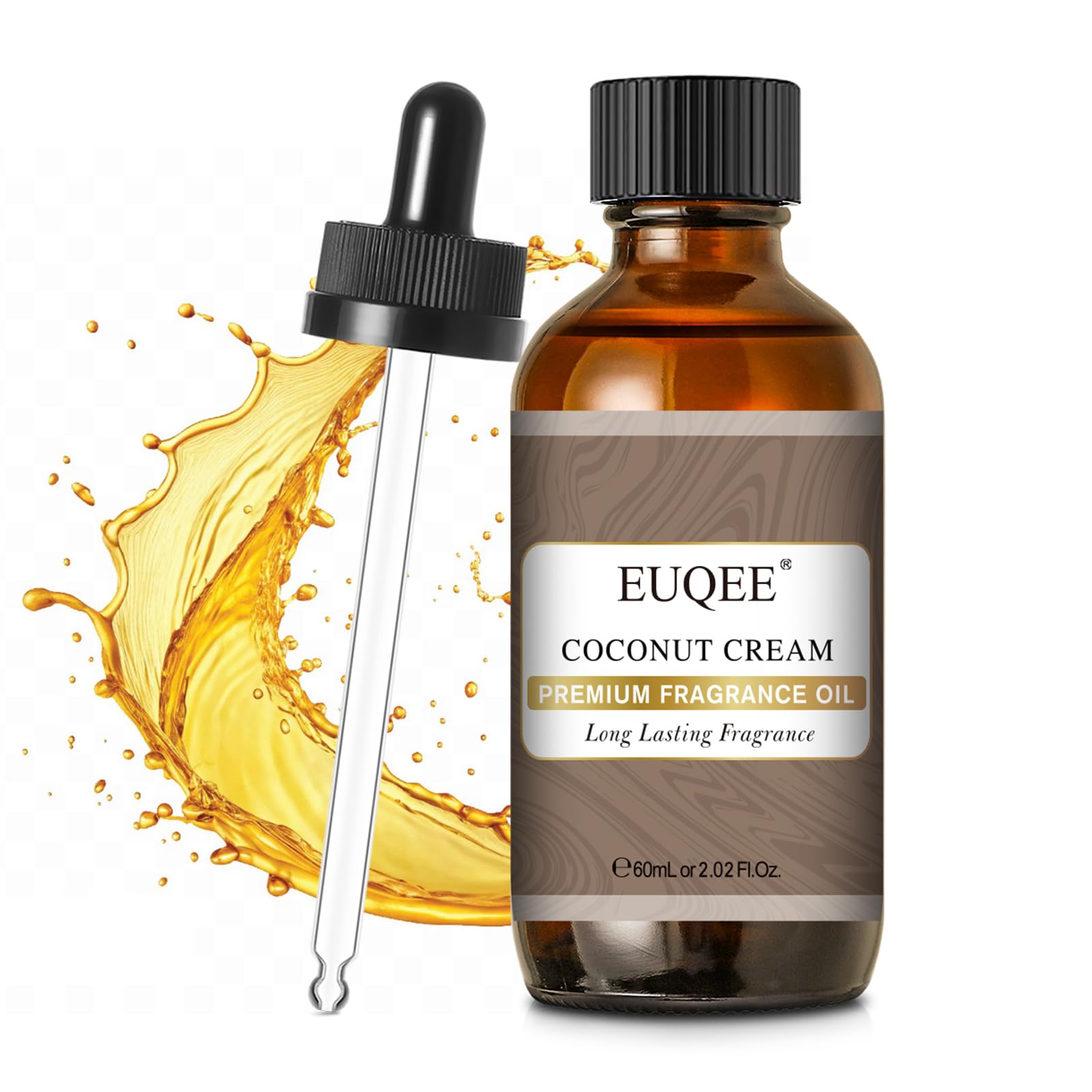 EUQEE 2.02 Fl OZ Coconut Cream Fragrance Oils, Premium Fragrance Essential Oils with Glass Dropper for Diffusers, Soap Candle Making(60ml)