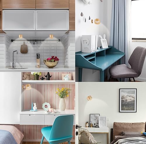 Miniatura 5 de MIOBLUE Aplique de pared LED con control remoto, rotación de 360 grados RGB magnética para pintura de imágenes para salas de estar, dormitorios,