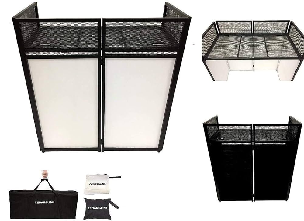DJ Event Facade White/Black Scrim Metal Frame Booth + 20