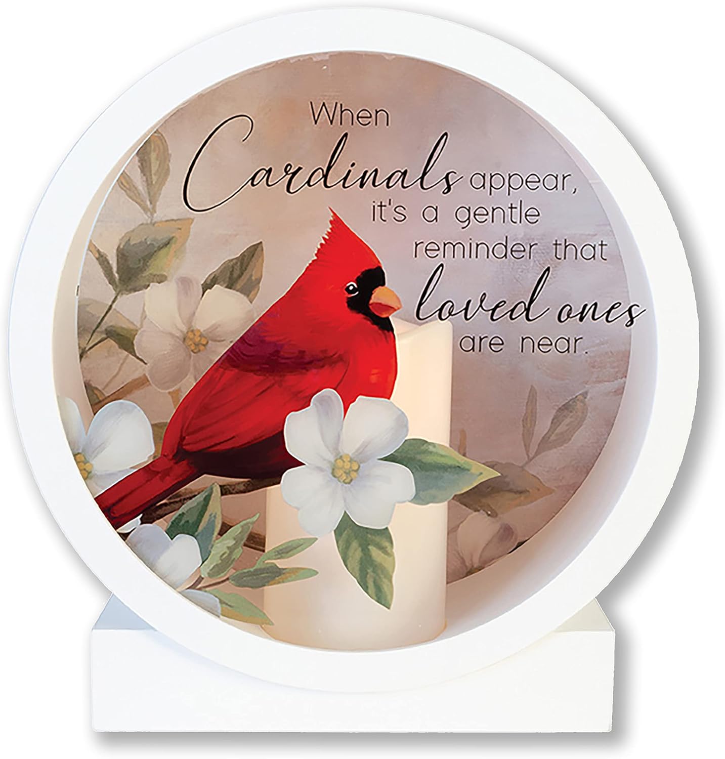 Carson Memorial Lantern Shadow Box with Flameless LED Candle Sympathy Gift for Funeral for Loss of Loved One Remembrance Lantern for Home Decor (Cardinals Appear)
