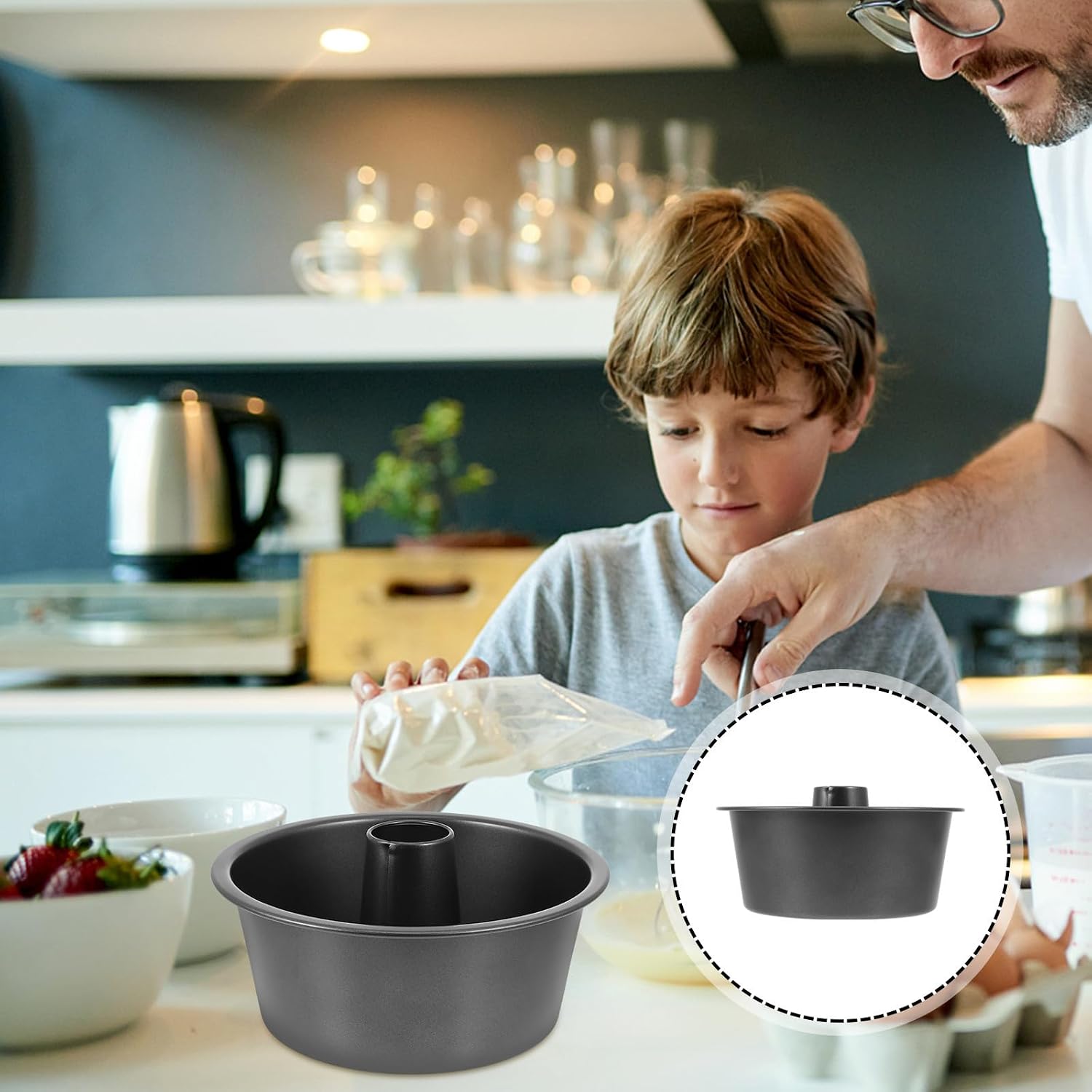 GLEAVI Hollow round Cake Mold Carbon Steel Thickened Non Stick