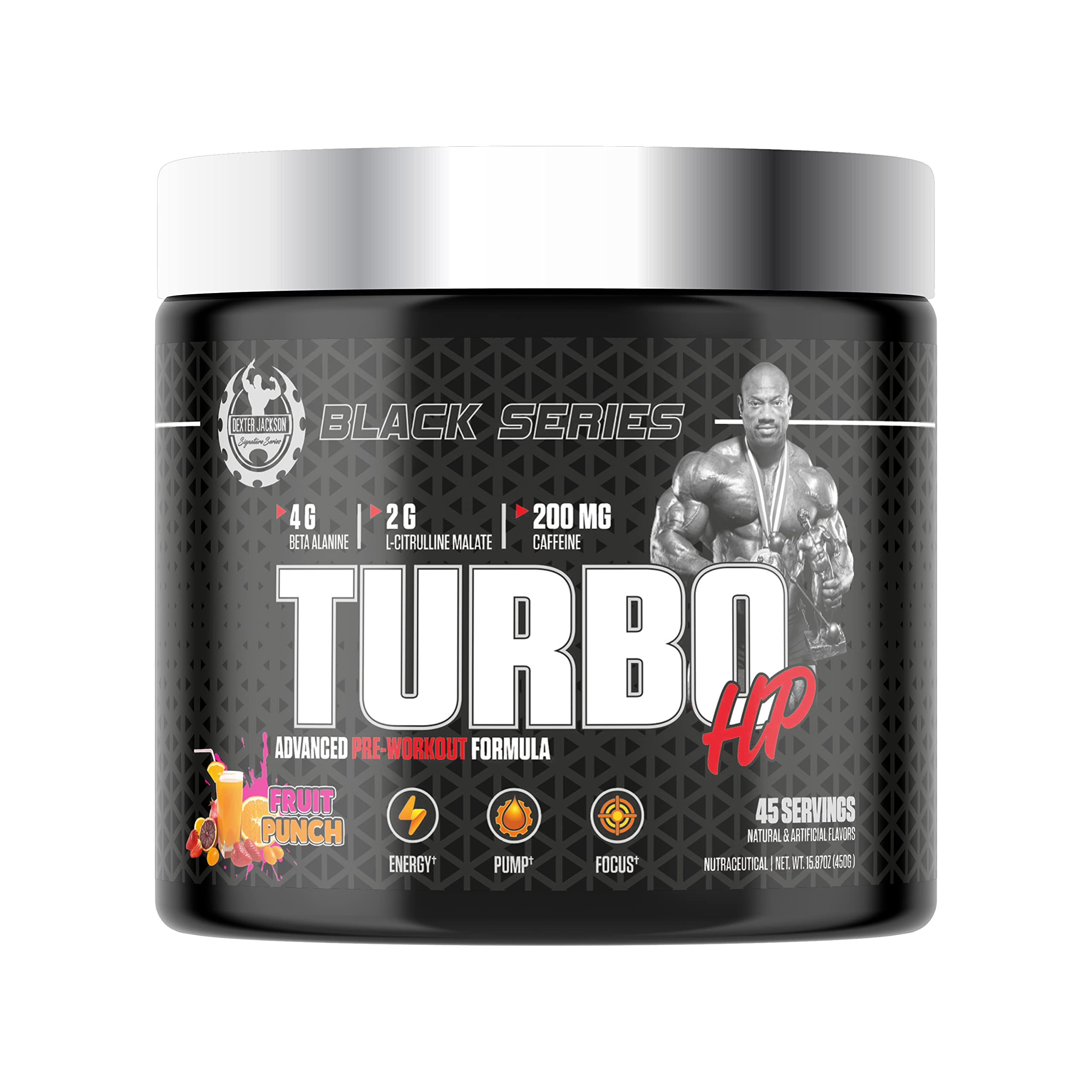 Dexter Jackson Black Series Turbo HP Pre Workout | Advanced Formula | Fruit Punch Flavor | 45 Servings, 450g - Boost Energy and Performance-picture-17