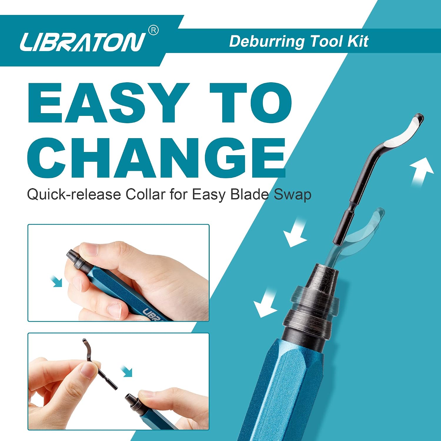 LIBRATON Deburring Tool with 11 High Speed Steel Blades, 360 Degree