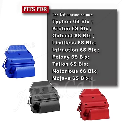 Miniatura 2 de Funda de aluminio para caja de cambios para 17 18 ARRMA 6S BLX Typhon Kraton Notorious Outcast Mojave Infraction Felony Talion Limitless 6S BLX,