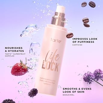 tarte Life Lock Hydrating Setting Spray 10-in-1 Weightless Mist with Hyaluronic Acid to Hydrate & Lock Long-Lasting Makeup, Waterproof, Sweatproof & Transfer-Resistant, Vegan & Cruelty Free