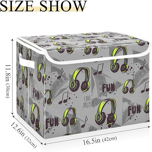 Miniatura 2 de Love Music Fun 80s Storage Containers With Lids Stackable Closet Storage Containers With Lids For Organizing for Toy Storage Dormroom Storage