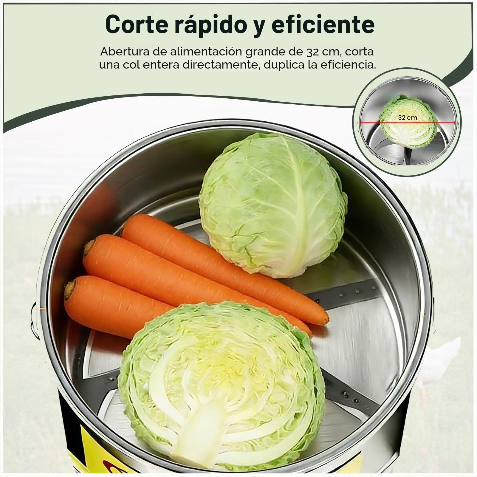 Trituradora Cría, Procesador Piensos for Aves Corral con 4 Cuchillas, 3500RPM,Picadora Verduras Acero Inoxidable,Puerto Alimentación Grande para Pastos Y Alimento De Ganado 1800W