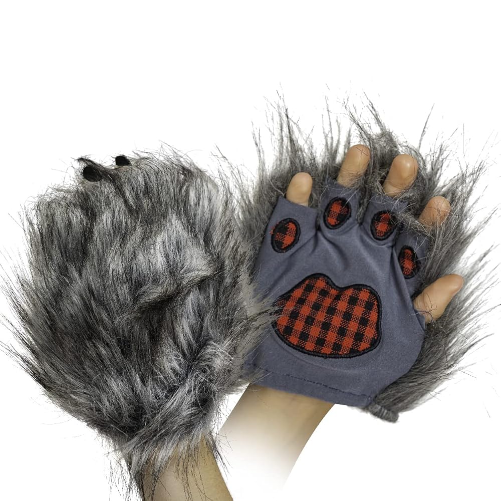 小物 FUC fackupclothes 23AW HAIRY GLOVES Amazon.com: Skeleteen Wolf Paw Costume Gloves - Grey Hairy