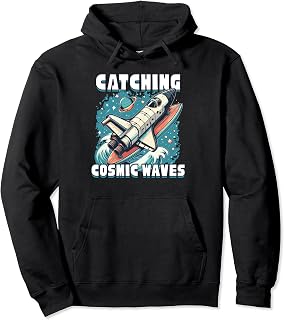 Catching Cosmic Waves Space Shuttle Surf Pullover Hoodie