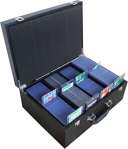 Miniatura 5 de Estuche de almacenamiento de cuero para losa de tarjetas graduadas, soporte magnético y atornillable, portatarjetas de carga superior y soporte para