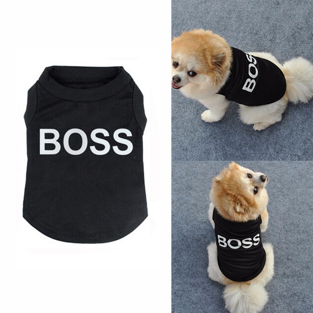 犬服　boss　ハンドメイド Amazon.co.jp: ペット服 犬服 ドッグ ベスト ペット用品 BOSS 英字 犬