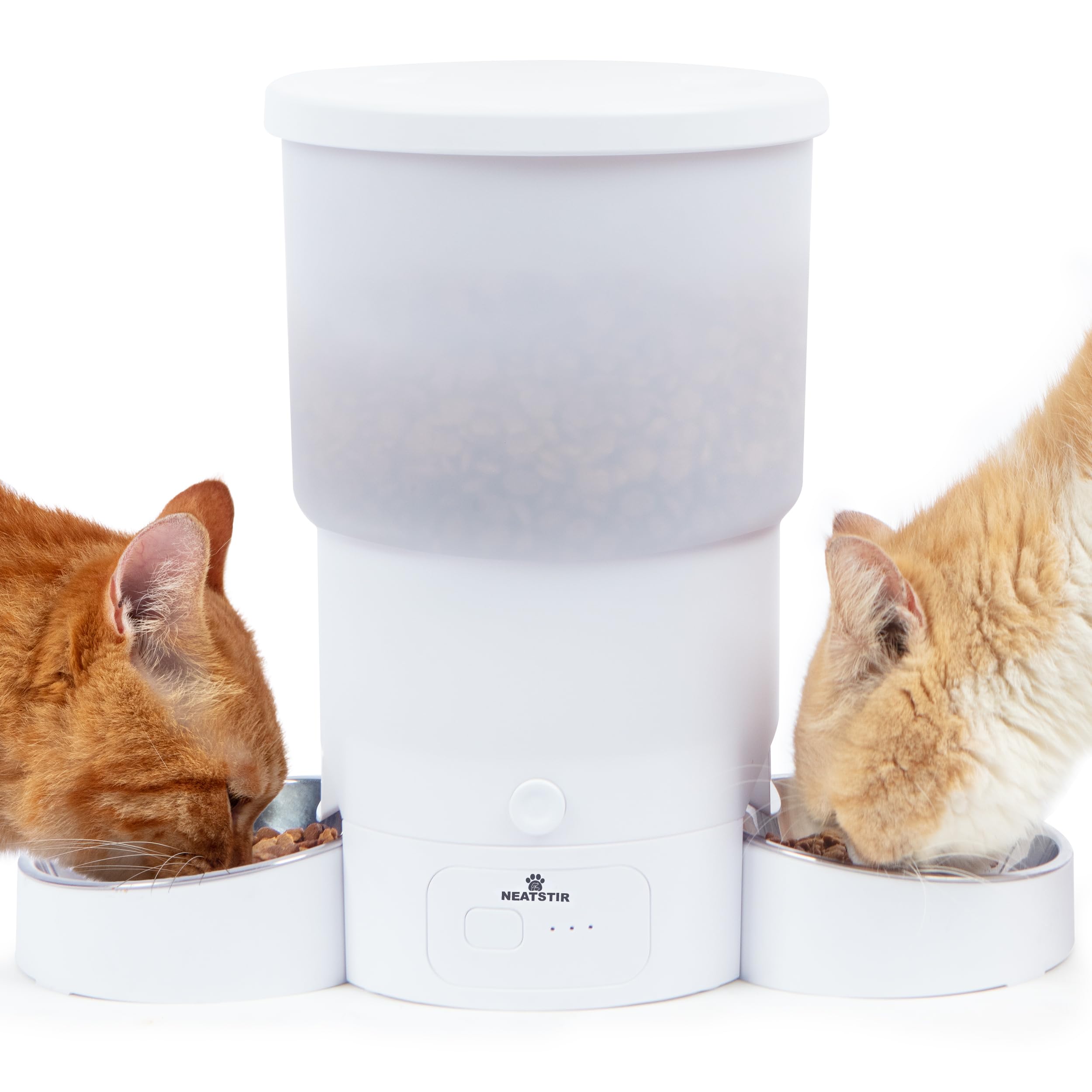 Automatic Cat Feeder for 2 Cats – Dual Food Dispenser with App Control, 5L Capacity (20 Cups), Smart Cat Food Dispenser for Multi Cats, Dual Pet Feeder with Stainless Steel Bowls and WiFi