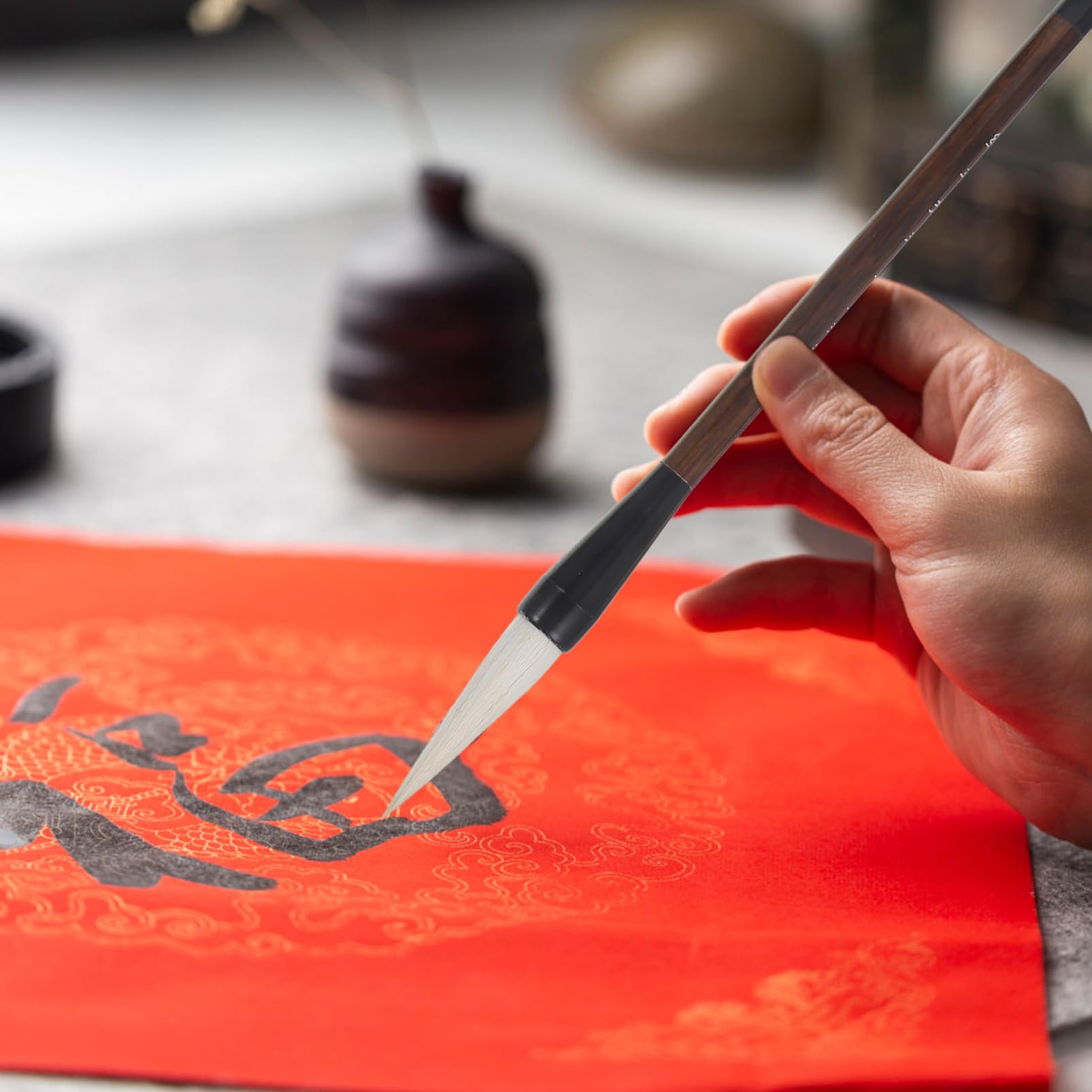 VILLCASE Chinesisches Kalligraphie Satz mit Tuschepinsel Einfach zu Reinigen und Handhaben Inkl Transparentem Opp Beutel für Künstlerische Gestaltung und Schreiben