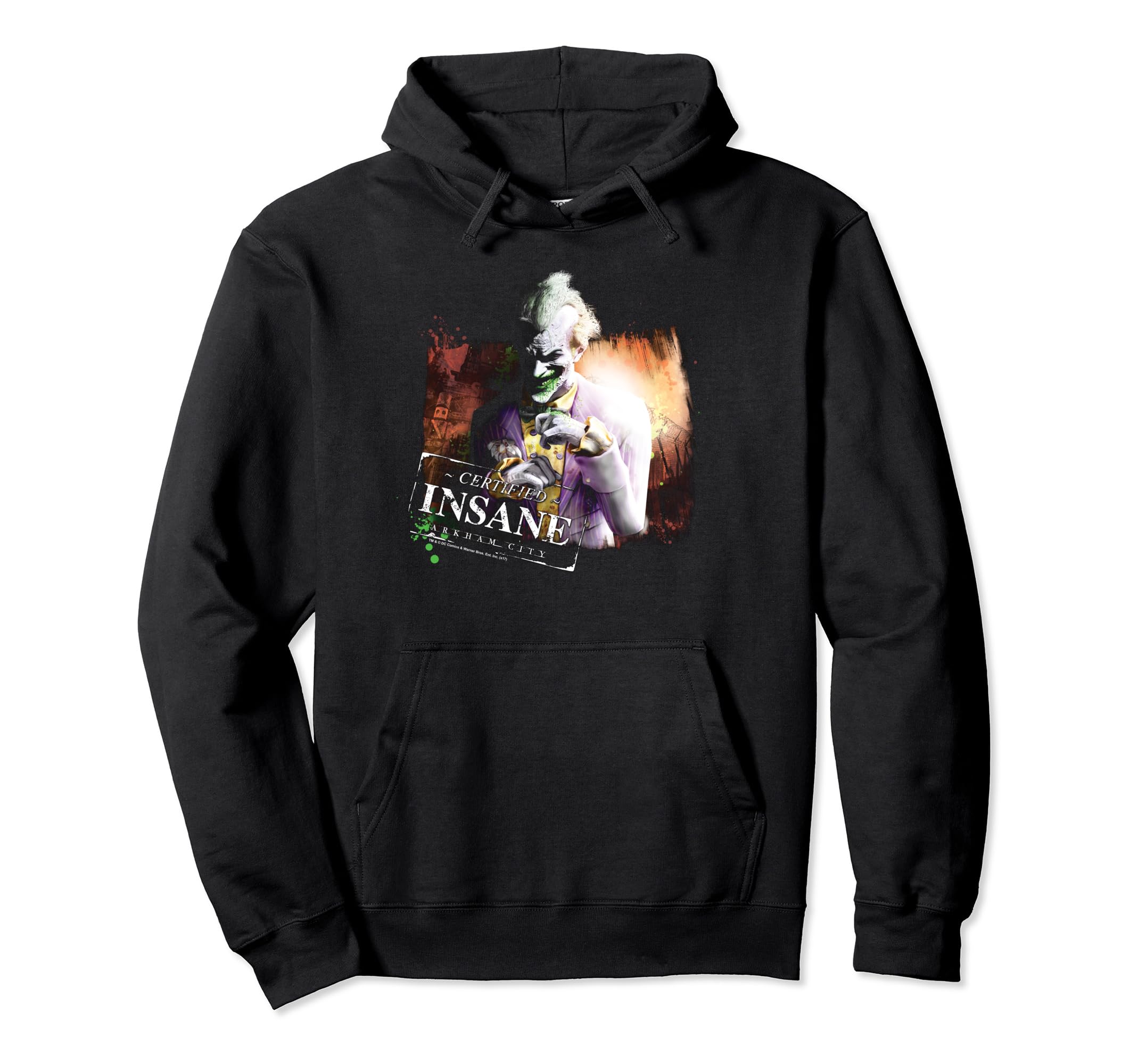Batman: Arkham City Joker Certified Insane Pullover Hoodie