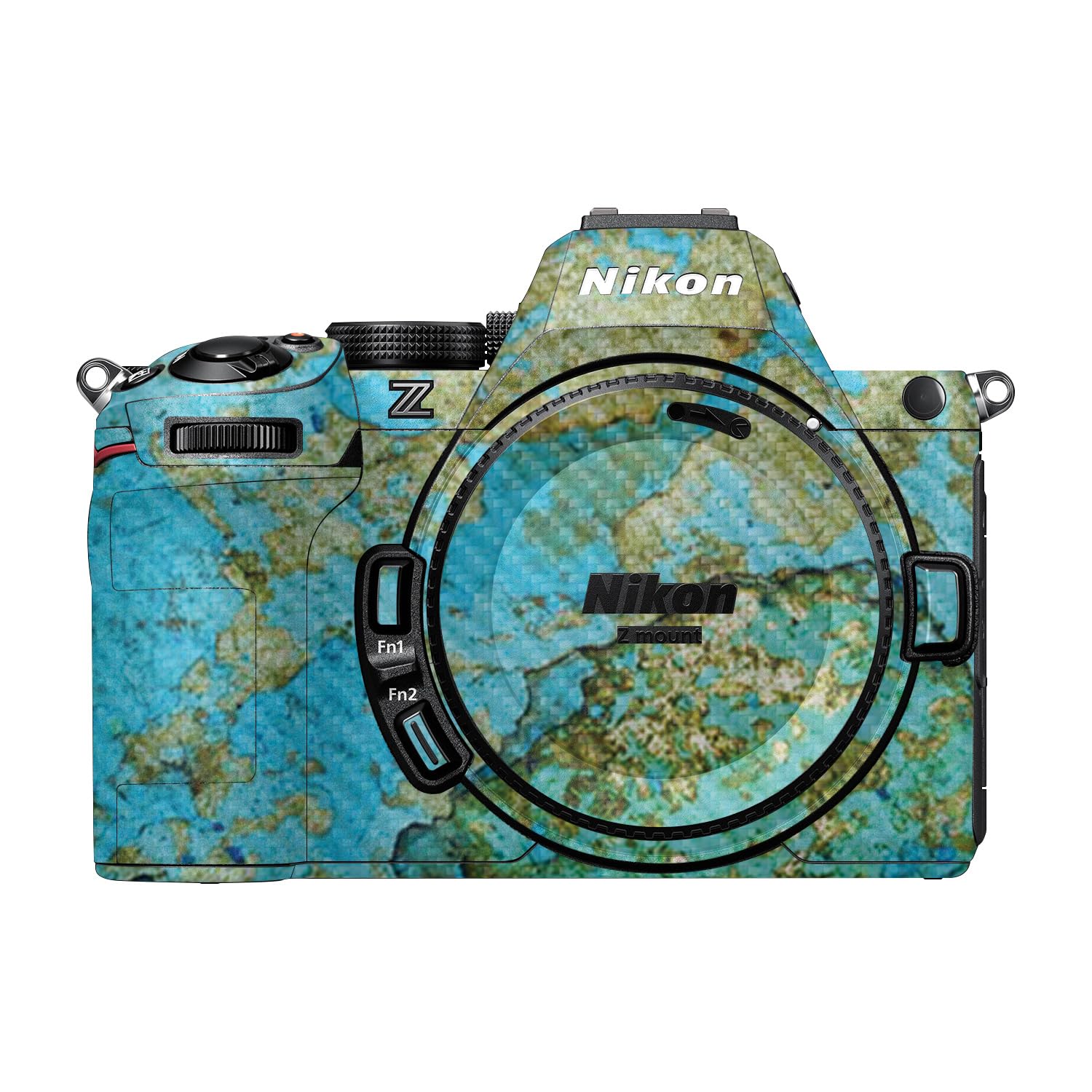 Carbon Fiber Camera Skin Compatible with Nikon Z5 II (2025) - Teal Marble - Premium 3M Vinyl Protective Wrap Decal Cover - Easy to Apply | Crafted in the USA by MightySkins