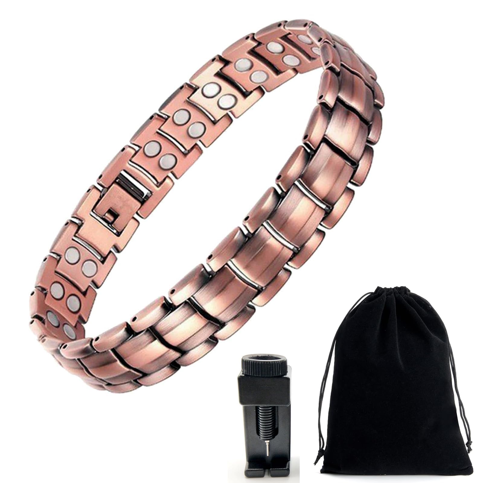 3PCS Copper Bracelet For Man, Copper Bracelet, Bangle For Men - Classic Handcrafted Adjustable Cuff with Polished Finish, Rustic Mens Jewelry Gift Idea