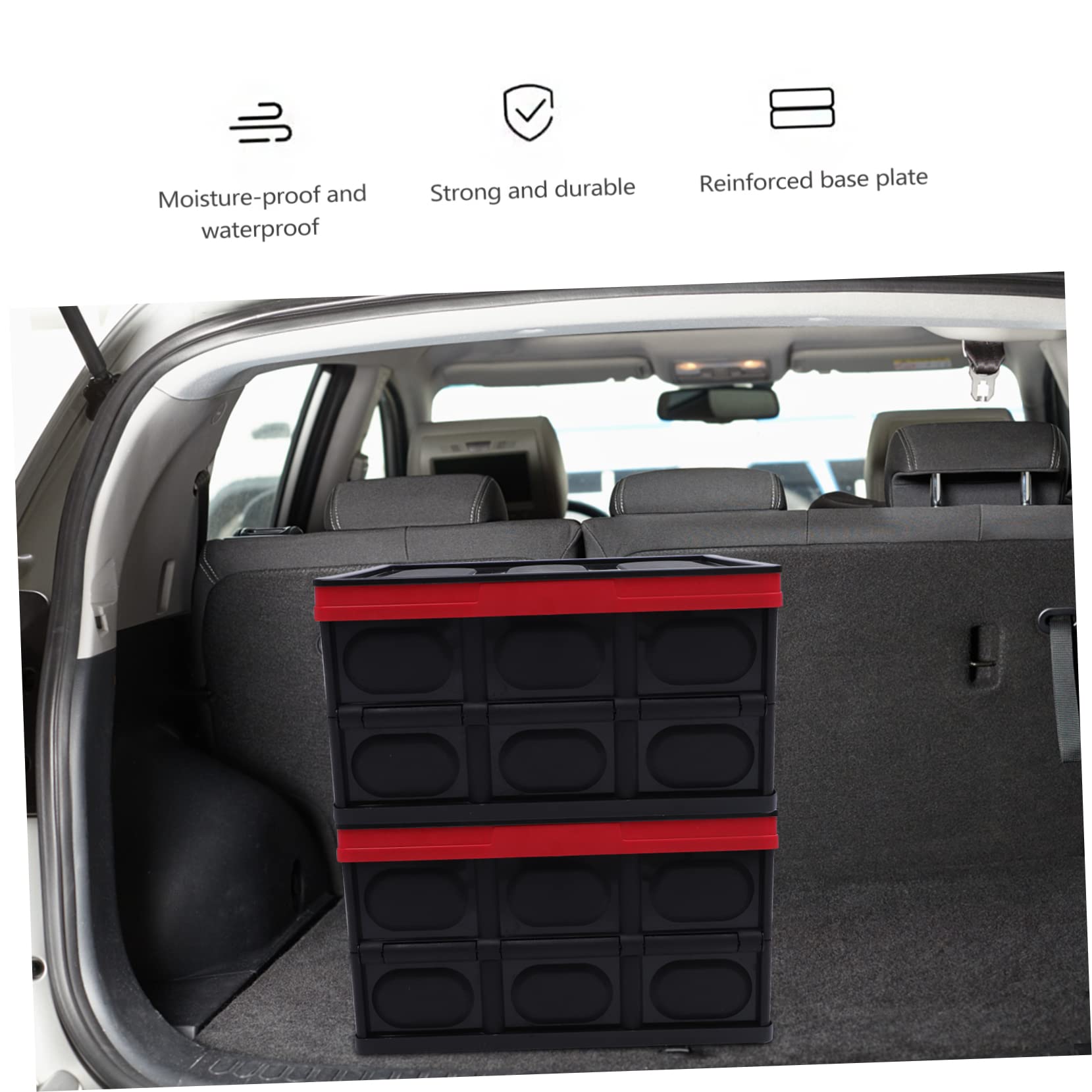 Zerodeko Organisateur de Coffre Pliable 30 L en Abs Rouge pour Voiture