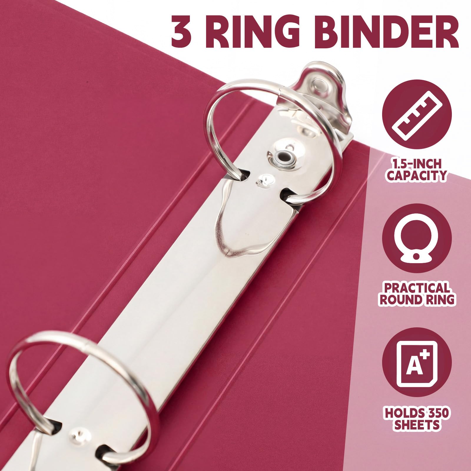 Henoyso 2,5 cm große farbige Ordner mit 3 Ringen, weich, flexibel, 21,6 x 27,9 cm, Kunststoff, biegbar, mit 2 Taschen, bunte Ordner, Großpackung für Schule, Büro, Geschäft, 12 Stück (verschiedene
