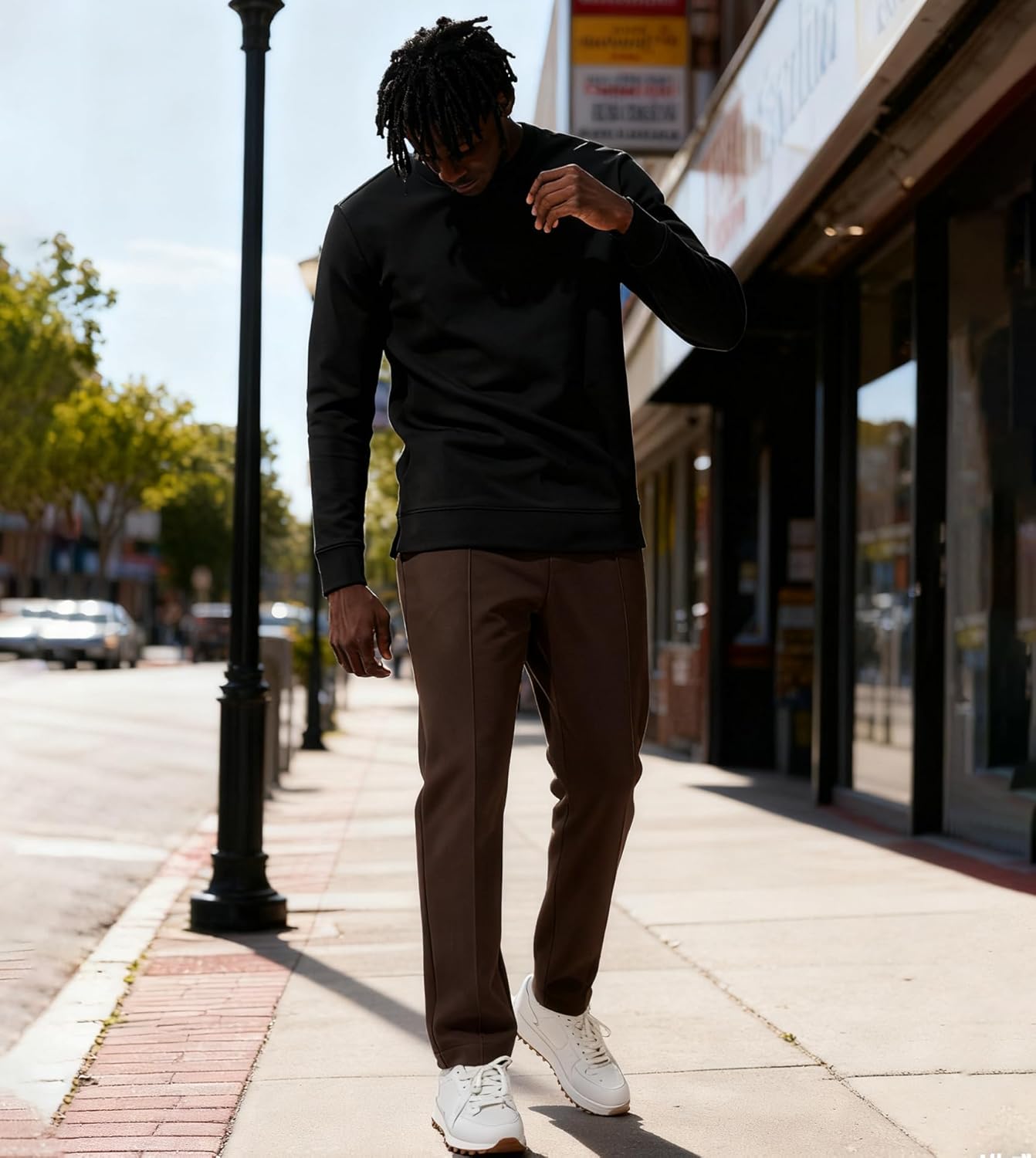 Fioboc Hoodies for Men, Casual Crewneck Mens Sweatshirt Long Sleeve Athletic Modal Sweat Shirts - Image 6