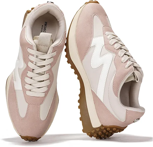 Project Cloud Trendy Sneakers for Women - Memory Foam and Non-Slip Comfortable Casual Ladies Shoes for Womens Fashion Sneakers - Lightweight Lace-up Shoes (Lecco)
