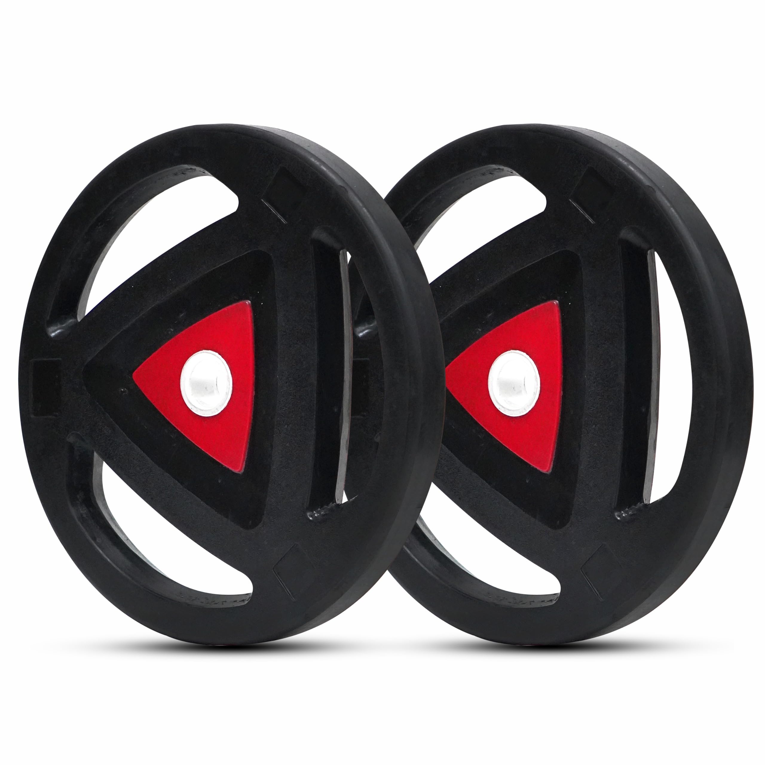Protoner Rubber-Coated Metal Integrated 30 mm & 50 mm Olympic Barbell Rubber weight plates, Diameter | Rubber Weight | Spare Gym Weightlifting Platesl, Black and Red (30 mm, 20 kg (10kg x 2))-image-10