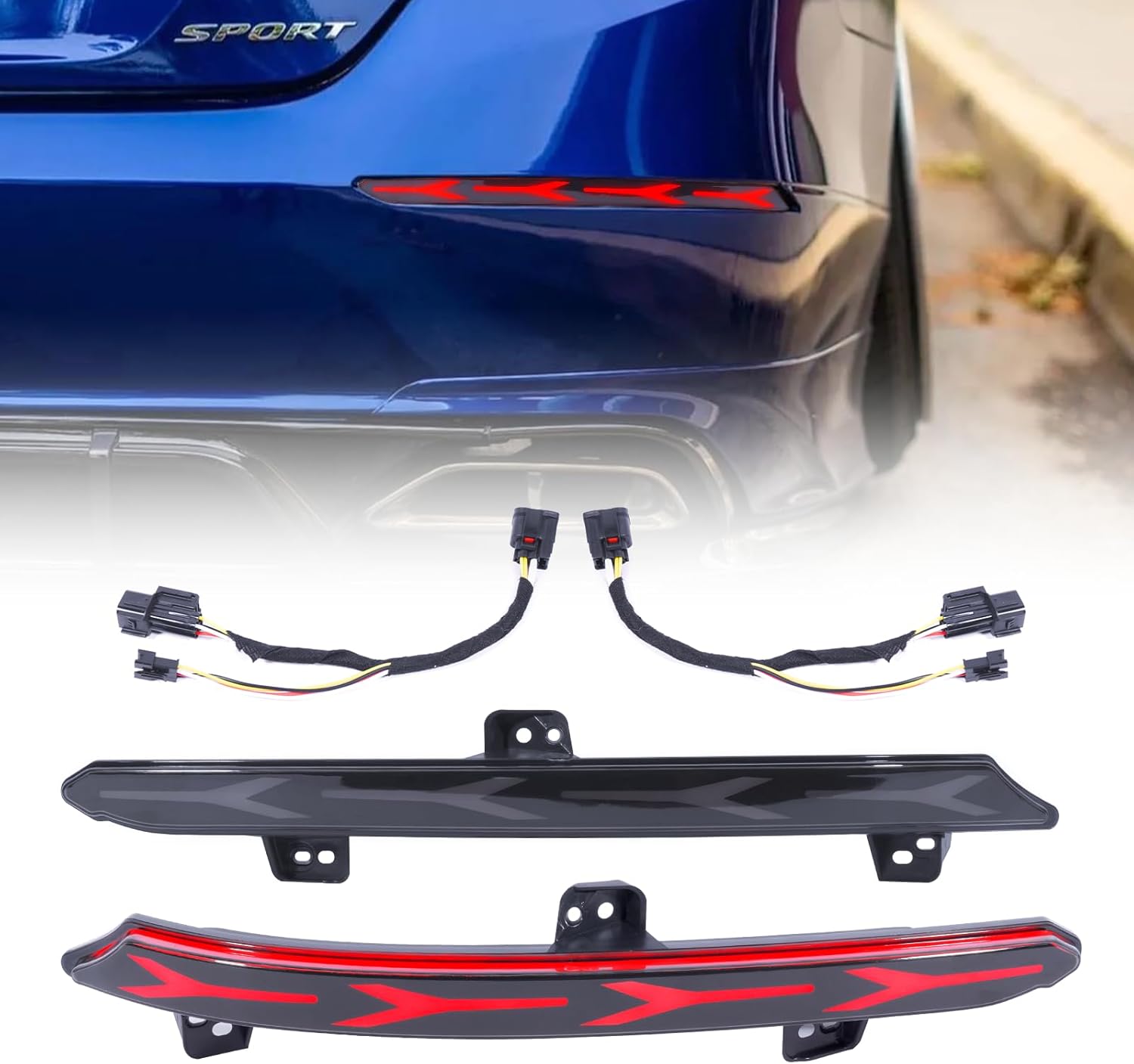 Rear Bumper reflector Light for 10th Gen Honda Accord 2018 2019 2020 2021 2022 Tail Brake Lights (Rear Bumper Lights)