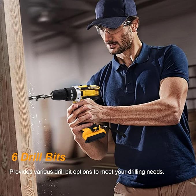 Kit de Taladro Inalámbrico aqxreight 21V con 6 Mechas y Maletín miniatura 2