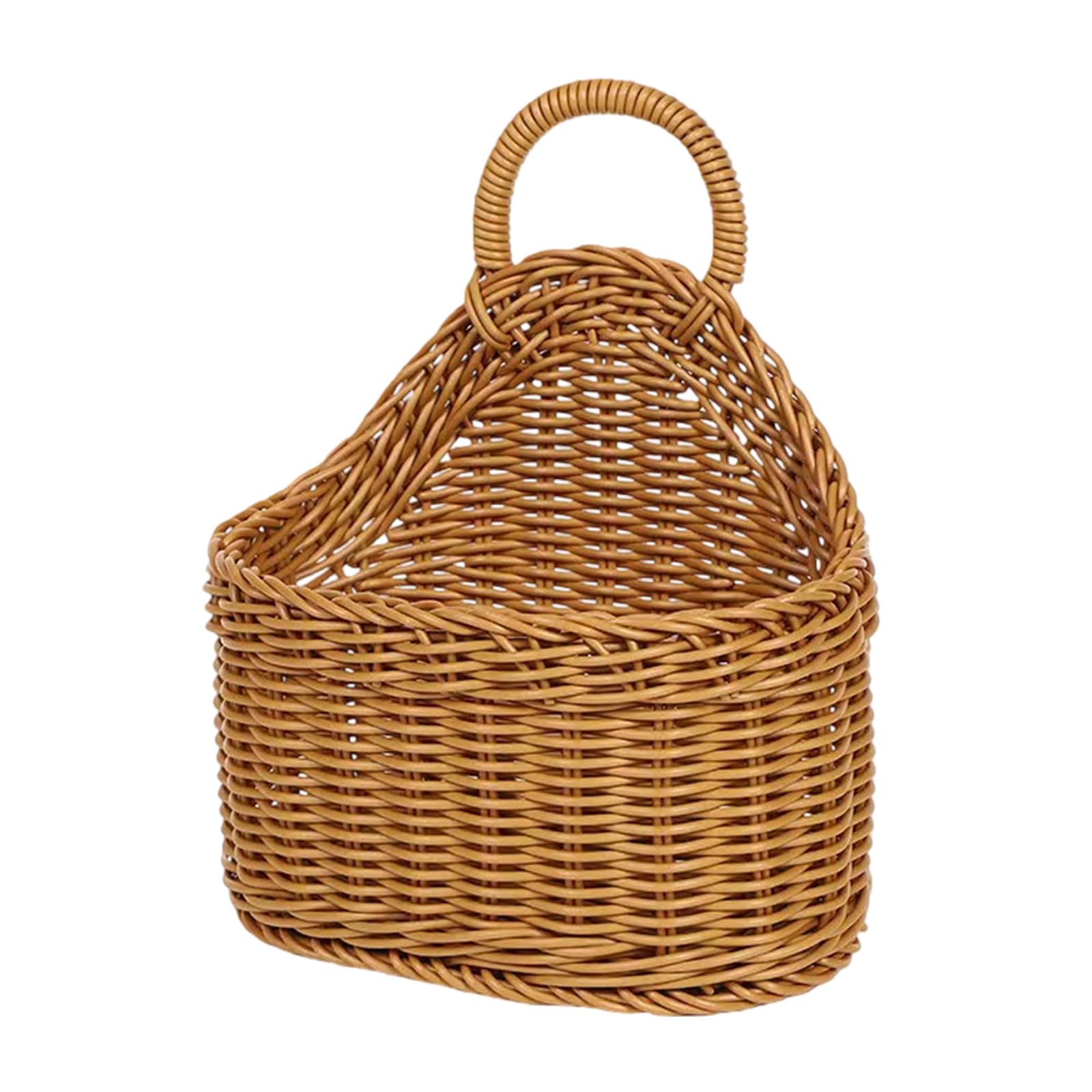 ordinarYone Natural Wicker Wall Hanging Basket For Plant Indoor Outdoor Ventilated Planter With Easyly Installation