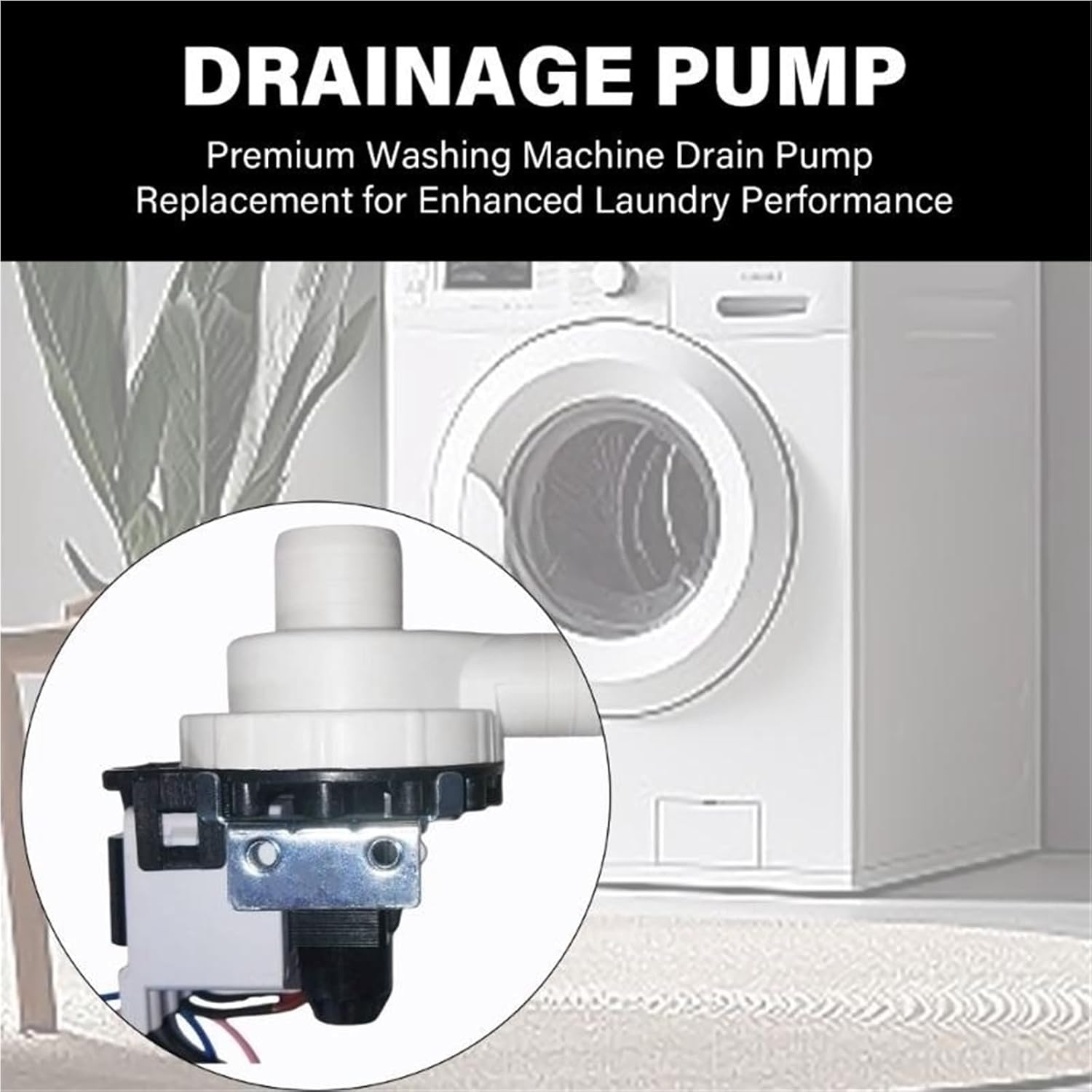 Washing Machine Drain Pump, Water Drainage Pump Motor for Washer/Drum Washer
