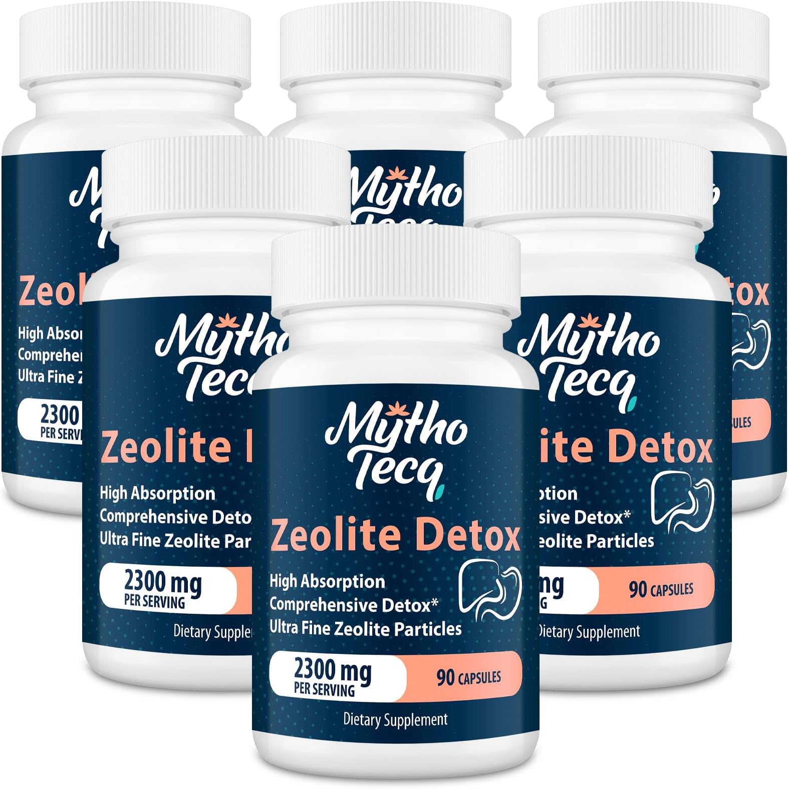 2300 MG Zeolite Detox Capsules - Activated Charcoal & Bentonite Clay, Highly Absorbable Full Body Detox, Liver & Gut Detox Cleanse, Zeolite Clinoptilolite for Heavy Metal Detox （540 Capsules）