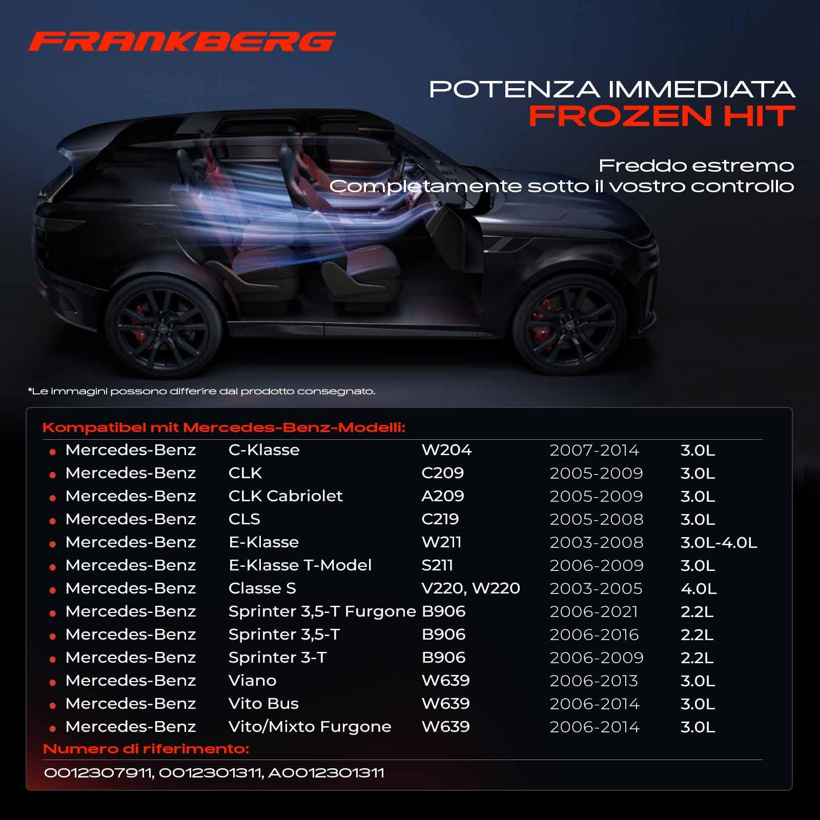 Frankberg Compressore per aria condizionata con frizione, diesel,