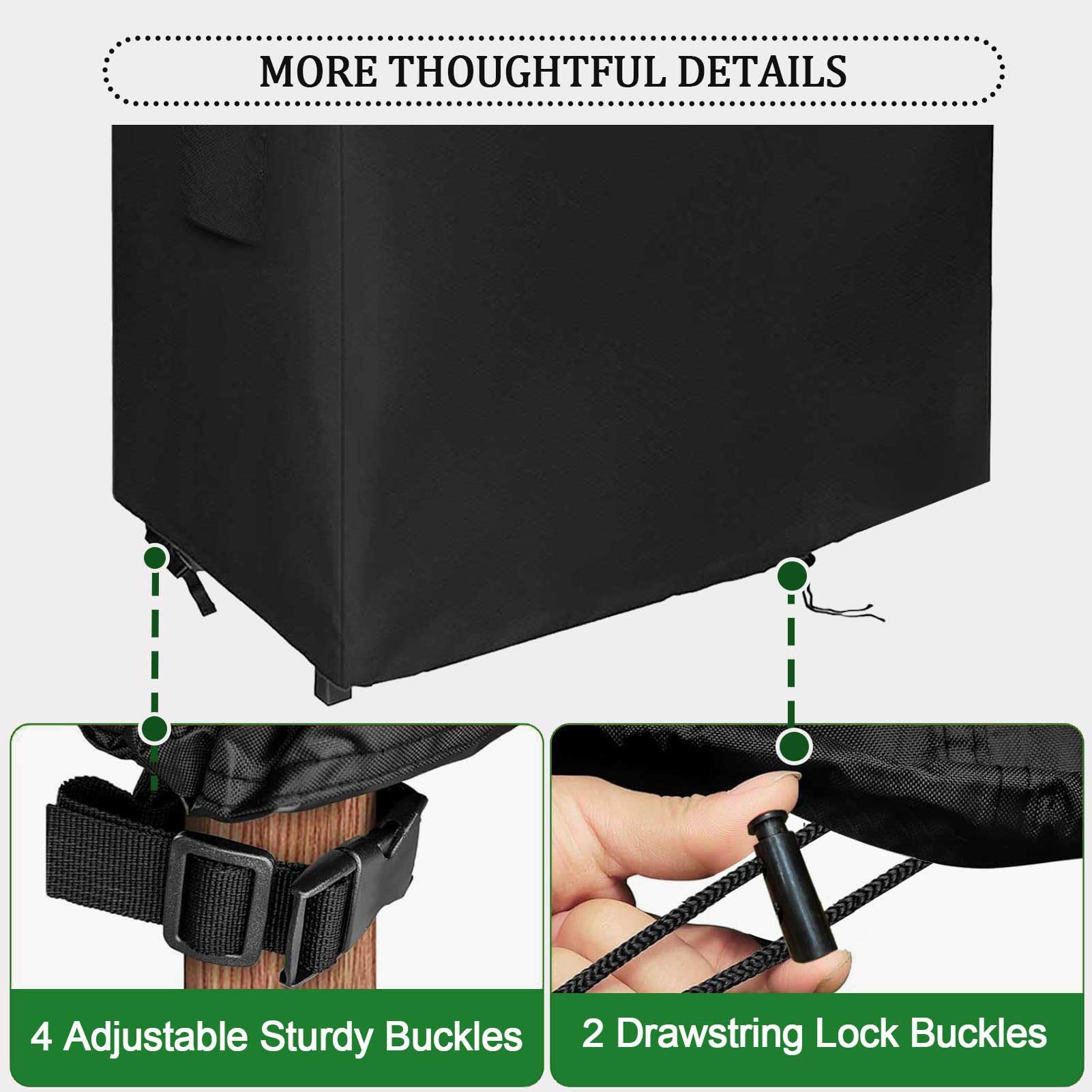 Funda impermeable Oxford 600D para banco de macetas, protección de gabinete de almacenamiento al aire libre, cubierta de cobertizo de patio antidecoloración, 55 pulgadas de largo x 18 pulgadas de