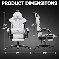 Vista 3 de GTPLAYER Gaming Chair, Fabric Computer Office Chair with Pocket Spring Cushion, Ergonomic Office and Gaming, Video Gaming Chair with Linkage
