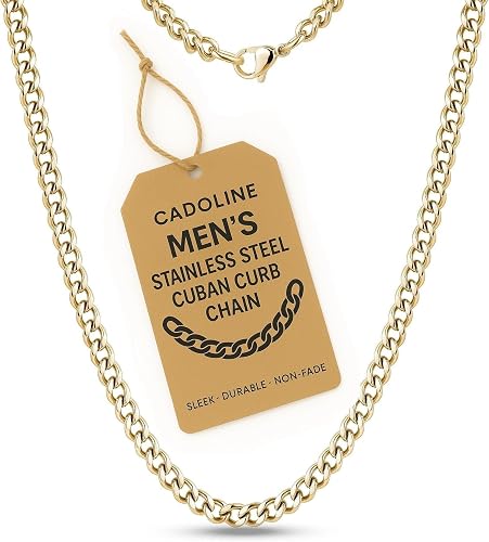 Cadoline Joyería para hombre de acero inoxidable 316L, collar de cadena con esla