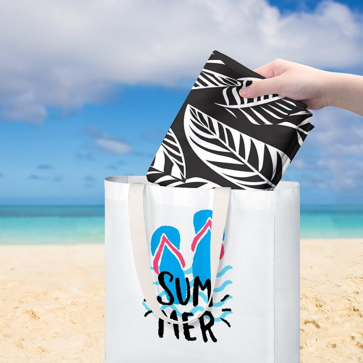 Swimming Towel, Complex Leaf Texture Printed Fashion Towel,Portable Towel,Durable Towel