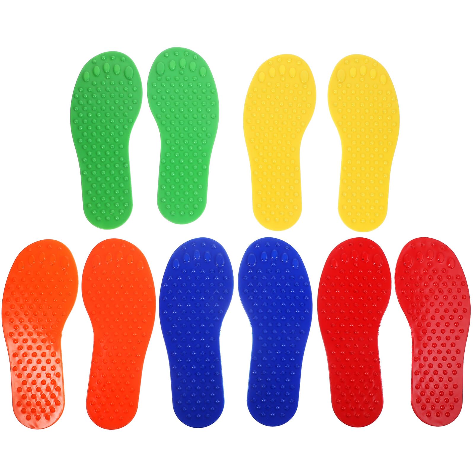 Alipis 10pièces Marqueurs De Terrain Forme Pied Multicolores pour Entraînement Agilité Et Délimitation Zones Extérieur Et Intérieur