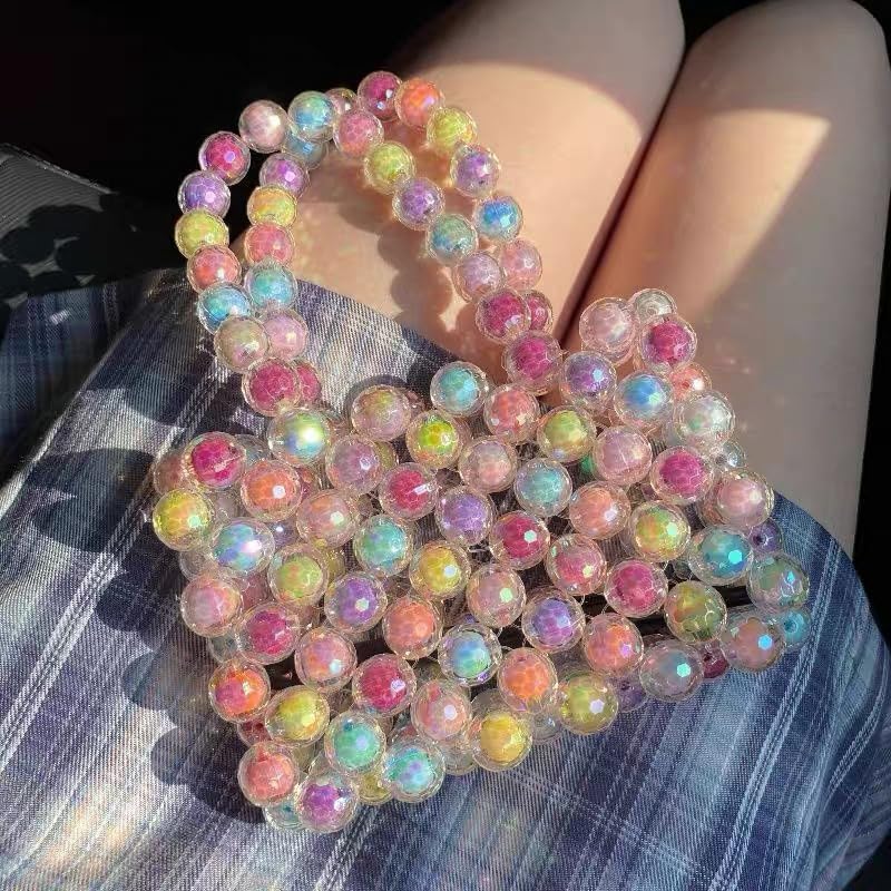 Miniatura 4 de Cuentas acrílicas de 0.63 pulgadas, 90 cuentas brillantes de colores, cuentas redondas multicolor para hacer joyas (ab poliédrico)