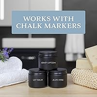 Vista 5 de Cornucopia Brands 2-Ounce Black Coated Glass Jars (Pack of 12) Cosmetic Jars with Black Metal Lids and Black Matte Exterior