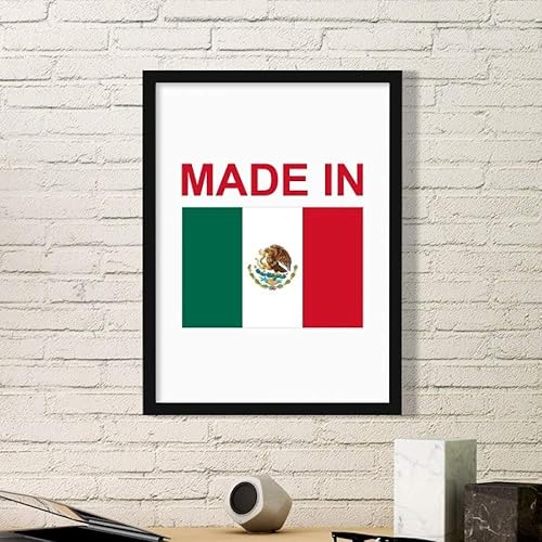 DIYthinker Made in Mexico Country Love Art Painting Picture Photo Wooden Rectangle Frame Home Wall Decor