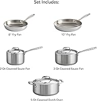 Vista 3 de Tramontina Signature Tri-Ply Clad Stainless Steel 8-Piece Cookware Set with Lids, Pots and Pans Kitchen Set, Induction-Ready, Dishwasher-Safe