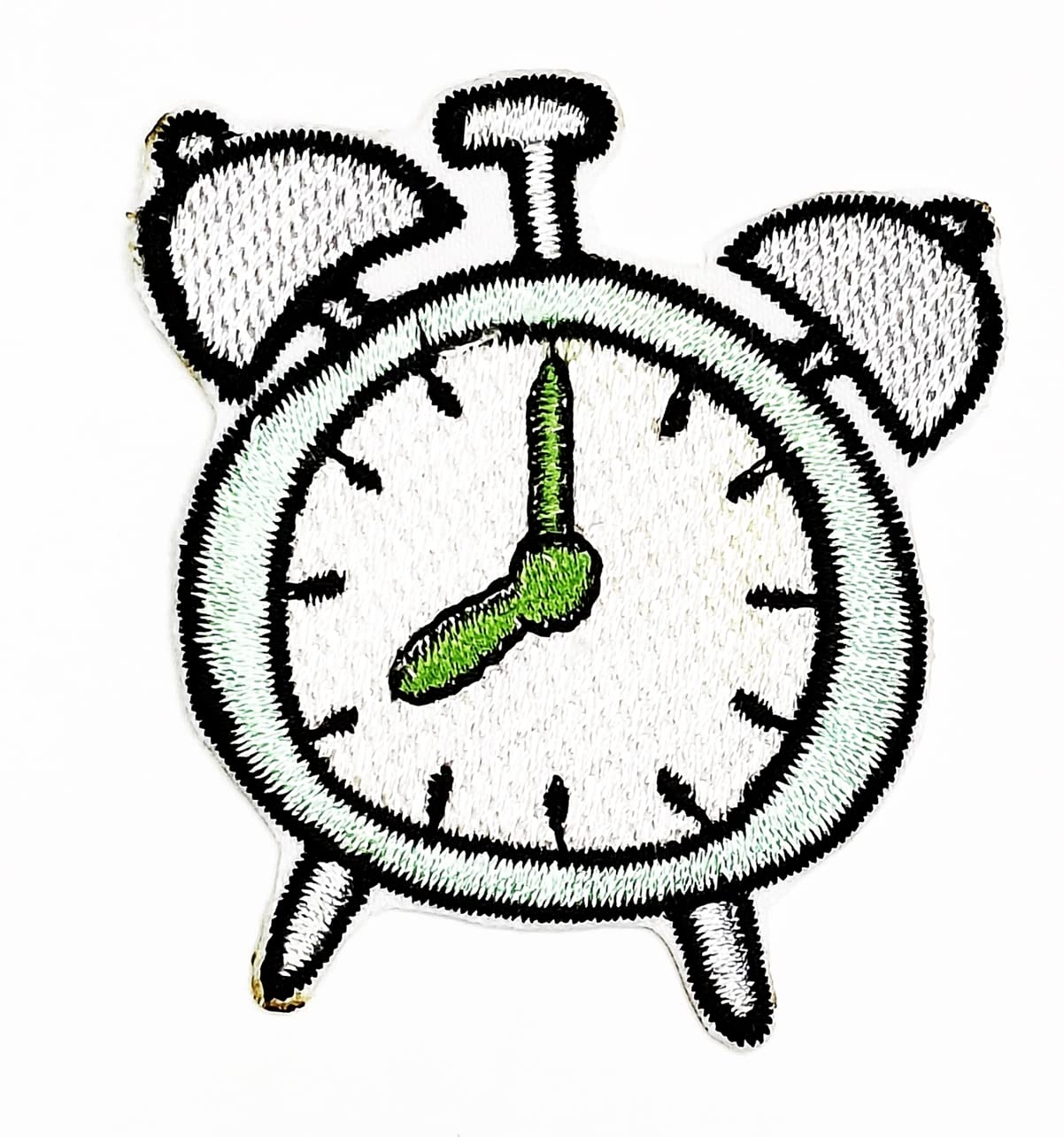 Rareeasy Patch Alarm Clock Applique Sew Iron on Patch Embroidery Embroidered Sticker Logo Cartoon Kids for T- Shirt Jeans Jacket Hat Backpacks Badge Sign Costume